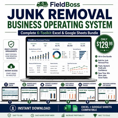 Complete junk removal system workbook preview
