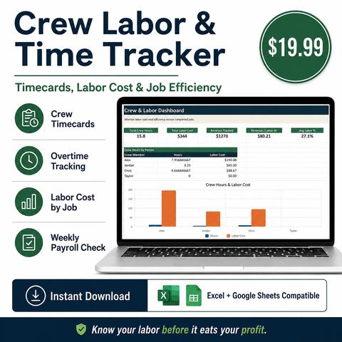 Crew labor & time tracker workbook preview