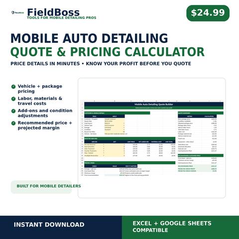 Detailing quote calculator workbook preview