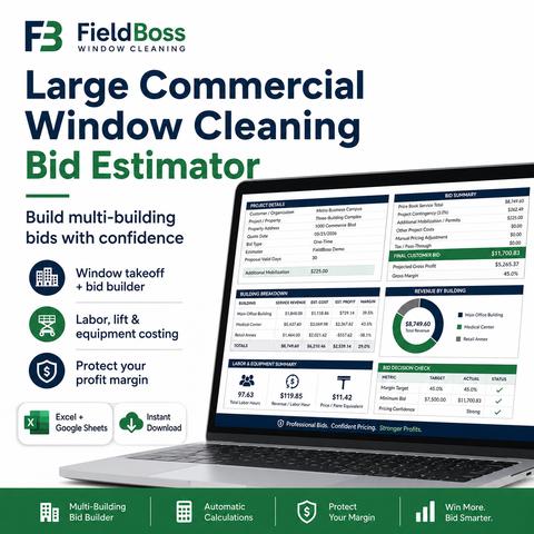 Large commercial bid estimator workbook preview